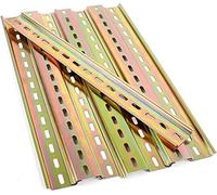 Bigxin 8Pcs Guía DIN Carril DIN 35mm, Riel de Montaje DIN Riel Ranurado de Montaje de Hierro, Carril DIN Perforado (Ancho: 35 mm, Largo: 300 mm)