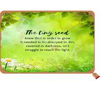 BIGYAK The Tiny Seed Knew That in Order to Grow - Placa decorativa de 20 x 30 cm, diseño retro para el hogar, cocina, baño, granja, jardín, garaje, citas inspiradoras para decoración de pared