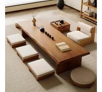 BIGYOUZI Mesa de Comedor Baja,Mesa Baja Grande de Madera de té, Mesa Auxiliar (Madera,160 * 60 * 35CM)