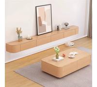 BIGYOUZI Mueble para TV de diseño de Pared con 2 Dos cajones Muebles TV de Comedor，Mueble de TV Flotante Color de la Madera 180x24x20CM-Adecuado para TV de 65 a 75 Pulgadas