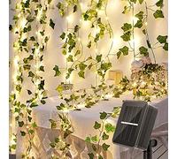 Bigzom Guirnalda de luces solares para exteriores, 12 m, 120 LED, 8 modos de luz, decoración, jardín, patio, balcón, fiesta