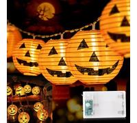 Bigzom Halloween Decoración Luces de hadas, 6M 20 LED púrpura Bat Linterna Luces de la secuencia de interior con pilas de Halloween Luces de la secuencia de interior para Halloweenarty Suministros