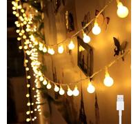 Bigzom USB Bombillas de Hadas Globulares para Interiores, 7M 40LED 5V Bombillas para Salas, Bodas, Balcones, Jardines, Fiestas, Decoración Navideña