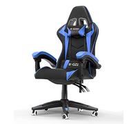 bigzzia Silla Gaming,Silla Ergonómica Gaming,Altura Regulable Silla con Apoyo Lumbar y Reposacabezas, Respaldo Inclinable hasta 155° (NingúN RGB, Azul)