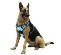 Bihotzak Arnes Perro Pequeño Mediano Grande sin Tirones Accesorios para Perros Ajustable Transpirable Reflectante con Cierres de Seguridad (Azul, S)