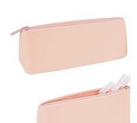 Biiang Estuche de silicona para lápices, bolsa de silicona multiusos, bolsa de almacenamiento para lápices, bolsa de cosméticos, organizador de bolígrafos con cremallera, para trabajos de estudio