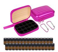 Biiange 2 mini botellas de aceite esencial, caja de aceites esenciales de viaje, caja de almacenamiento de aceites esenciales, con 30 botellas de aceite esencial de 2 ml, para el hogar, al aire libre,