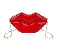 Biiange Bolso de labios acrílico, bolsa de noche para labios, bolsa de noche para fiesta de labios, pequeñas bolsas cruzadas para mujer, boda, graduación, fiesta, cita (rojo)