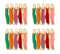 Biiange Broches de aleación para hermanas, diseño elegante e interesante, adecuados para bailes, fiestas, ceremonias de graduación (4 piezas, cinco hermanas), 1.2 x 1.25 x 0.3 pulgadas, metal, no