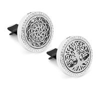 Biiange Difusor de aceite esencial para coche, difusor de aceite esencial brillante, con 20 almohadillas de repuesto, para eliminar olores automotrices de larga duración, accesorios de decoración para