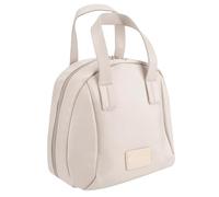 Biiange Elegante bolsa de cosméticos portátil con asa para mujer, con compartimentos, gran capacidad, bolsa de maquillaje, Blanco, Estilo simple