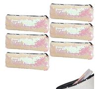 Biiange Estuche para lápices de secuencia, estuche brillante, estuche de lentejuelas de dos colores, bolsa de almacenamiento para lápices, bolsa de cosméticos, bolsa multiusos para bolígrafos,