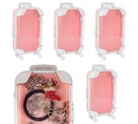 Biiange Mini cajas de regalo de maleta, mini cajas de plástico para caramelos, caja de caramelos de plástico, caja de caramelos, ropa de muñeca, collar, anillo, caja de almacenamiento de joyas, caja