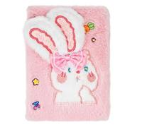 Biiange Plush notebook, Fluffy Notebook, Plush diary, 3D Rabbit Plushs Notebooks, for Girls Teens Fuzzy Journal Writing(1Pcs)