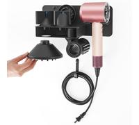 Biigdan Soporte para Secador Sin Perforación, Soporte Secador de Pelo Compatible con Dyson Supersonic Nural, Soporte Secador de Metal, Acomodar 5 Boquillas