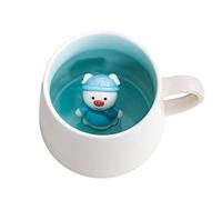 Biigming Taza Cerdo Taza Animal 3D Ceramica 350ml Taza de Cafe Figura de Conejo Hecha a Mano, taza de regalo Navidad, Cumpleaños, día de la madre, regalos para amigos, niños (Cerdo)