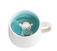 Biigming Tazas Oveja 3D Taza de café Animales Hecha a Mano Mug Regalo Divertido para Mujer Amigos Miños Niña (Oveja)