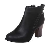 BIISDOST Botas Chelsea para mujer, botas de moda con cremallera lateral, botas de moda informales, botas de transición elegantes para exteriores, botas de transición de punta redonda, zapatos de cuero