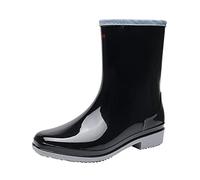BIISDOST Botas de goma para exteriores, zapatos de jardín, resistentes al desgaste, agua de lluvia, botas de mujer, zapatos de mujer, zapatos de voleibol para mujer, Negro , 39 EU