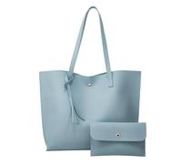 BIISDOST Sólido borla madre bolsa, gran capacidad, una bolsa de hombro, bolso de compras bolsas organizador barato, azul celeste, talla única