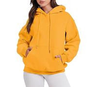 BIISDOST Sudadera con capucha para mujer, de gran tamaño, con bolsillo, parte superior, vintage, sudadera con capucha, sudadera de gran tamaño, talla grande, monocolor, camiseta de manga larga, suéter