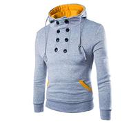 BIISDOST Sweatshirts Langarmshirt Herren Herrenbluse Herren Sweater Kapuzenjacke Langarm Loose 3D Digital Printing Fahrradjacke Männer Outdoor-Jackenweste Schnürpullover für den Vatertag, gris, XXL