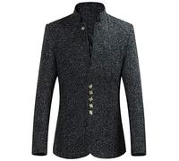 BIISDOST Traje de hombre de cuello alto estilo chino corte estrecho blazer zhongshan blazer de color liso para hombre chaqueta de traje slim fit caracteres chinos chaqueta traje chaqueta primavera