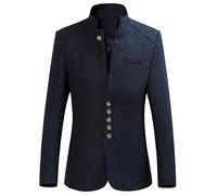BIISDOST Traje de hombre de cuello alto estilo chino corte estrecho blazer zhongshan blazer de color liso para hombre chaqueta de traje slim fit caracteres chinos chaqueta traje chaqueta primavera