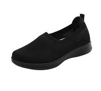 BIISDOST Zapatillas deportivas para mujer, zapatos de senderismo, zapatos informales, zapatos de caminar, elásticos, cómodos, para exteriores, zapatos de tela, elegantes con cordones, zapatos de