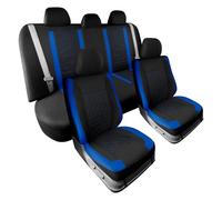 BIISVM Funda Asiento Automóvil Funda Asiento Tela con Forma Diamante para Serie F10 F11 G30 G31 E39 E60 E61 F07 F18 G38 G60(Blue 5 Seat)