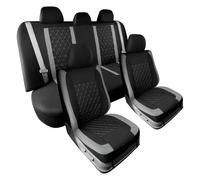 BIISVM Funda Asiento Automóvil Funda Asiento Tela con Forma Diamante para Serie F10 F11 G30 G31 E39 E60 E61 F07 F18 G38 G60(Gray 5 Seat)