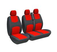 BIISVM Funda Asientos Delantero 2 + 1 Fundas Asiento Furgoneta Universal Conductor Individual Y Pasajero Doble para Vivaro para Golf 3 para Mk7 para Transit(3-Seater Red)