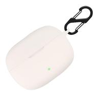BIIULHCI Funda de silicona para JBL Wave 200 TWS, funda protectora a prueba de golpes y funda protectora con mosquetón para JBL Wave 200TWS, color blanco