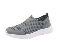 biJerou Moda de verano para hombre One Foot Stirrup Sneakers Hombres Malla Tejido Cómodo Casual Zapatos Zapatos Negro 42, gris, 40 EU 3X-Estrecho