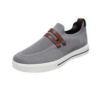 biJerou Moda de verano para hombre One Foot Stirrup Zapatillas de tela de malla para hombre, zapatos informales cómodos, compatibles con zapatos de moto, 42, gris, 46 EU