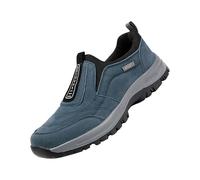 biJerou Zapatillas de trekking para hombre, zapatillas de piel blanca, con cordones, para hombre, color marrón, blanco, para ocio, para hombre, color blanco, para fitness, gimnasio, caminar, correr