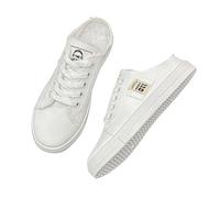 biJerou Zapatillas deportivas para mujer, color rosa, zapatos de lona para mujer, tacón alto, zapatillas de cuero blanco, zapatillas forradas para niña, zapatos negros, zapatos de lona, zapatos