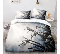 BIJOOT 220X240 Cm Funda Edredon Calavera Funda Nordico 240X220 Impresión 3D Funda Nordica 150 Microfibra Suave con 2 Fundas De Almohada De 40X75Cm