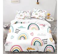BIJOOT Arcoiris Juego De Funda Nordica Microfibra Suave Funda Nórdica Cama 105 Impresión 3D Funda Nordica 220X155Cm 155 X 220 Cm con 2 Fundas De Almohada De 40X75Cm