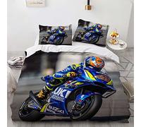 BIJOOT Funda Nordica 260X240Cm con 2 Fundas De Almohada De 40X75Cm Microfibra Suave Funda Nordica Moto Motocross 240 X 260 Cm Funda Nordica Cama 180 Infantil Impresión 3D
