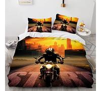 BIJOOT Funda Nordica 3D Microfibra Suave Moto Motocross Funda Nordica 200X135Cm Impresión 3D Funda Nordica Infantil Cama 90 con 2 Fundas De Almohada De 40X75Cm 135 X 200 Cm