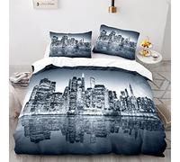 BIJOOT Funda Nordica Infantil Cama 105 155X220 Cm con 2 Fundas De Almohada De 40X75Cm New York Nueva York Funda Nordica 155 X 220 Microfibra Suave Funda Nordica Impresión 3D
