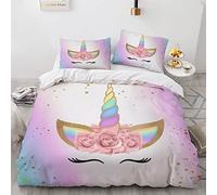 BIJOOT Funda Nordico 200X135 con 2 Fundas De Almohada De 40X75Cm Microfibra Suave Fundas para Edredón Unicornio 135X200 Cm Fundas Nordicas 90 Impresión 3D
