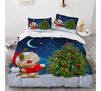 BIJOOT Fundas Nordicas 240X220 220X240 Cm Microfibra Suave Juego De Funda Nordica Navidad Navideñas Navideña Impresión 3D Funda Nordica Cama 150 Juvenil con 2 Fundas De Almohada De 40X75Cm