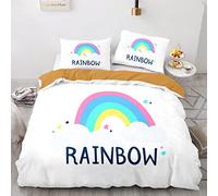 BIJOOT Fundas Nordicas 90 135 X 200 Cm con 2 Fundas De Almohada De 40X75Cm Arcoiris Funda Nórdica 135X200 Microfibra Suave Funda Nordica 3D Impresión 3D