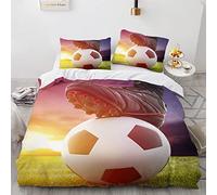 BIJOOT Impresión 3D Funda Nordica Cama 150 220 X 240 Cm Funda Nórdica 220X240 Microfibra Suave Futbol Funda Nórdica con 2 Fundas De Almohada De 40X75Cm