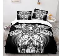 BIJOOT Impresión 3D Funda Nordica Cama 150 Infantil Niño 220 X 240 Cm Funda Nordico 220X240 Microfibra Suave Calavera Funda Nórdica con 2 Fundas De Almohada De 40X75Cm