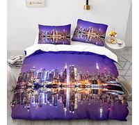 BIJOOT Impresión 3D Fundas Nordicas para Cama De 180 240 X 260 Cm Funda Nordico 260X240 Microfibra Suave New York Nueva York Juego De Funda Nordica con 2 Fundas De Almohada De 40X75Cm