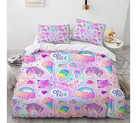 BIJOOT Juegos De Fundas para Edredón Microfibra Suave Unicornio Funda Nordica 155 X 220 Impresión 3D Funda Nordica Cama 105 Infantil con 2 Fundas De Almohada De 40X75Cm 155X220 Cm
