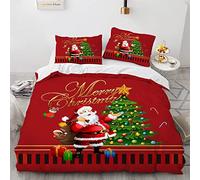 BIJOOT Navidad Navideñas Navideña Funda Nordica 200X200 Microfibra Suave Fundas De Edredon Impresión 3D Funda Nórdica Cama 135 200X200 Cm con 2 Fundas De Almohada De 40X75Cm